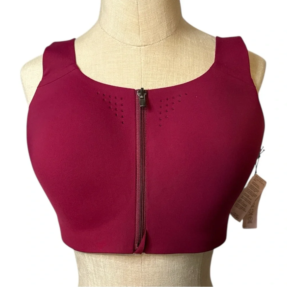 Victoria’s Secret Sport Bra 38D Front Zip High Support NWT Red